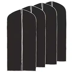 GENERICO - 4 Fundas Protectora Cubre Trajes Vestidos Organizador negro