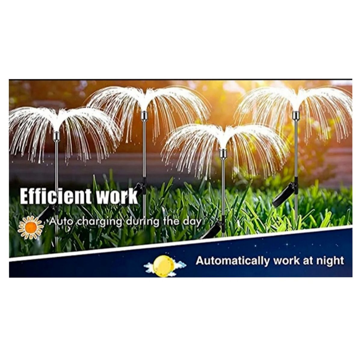 GENERICO - Estaca Solar Luz Led Jardín Decoración Medusa pack x 2