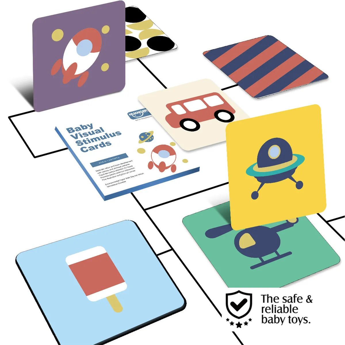 KUANGYE - Set Tarjetas De Estimulación Visual Para Bebés 0-36 Meses