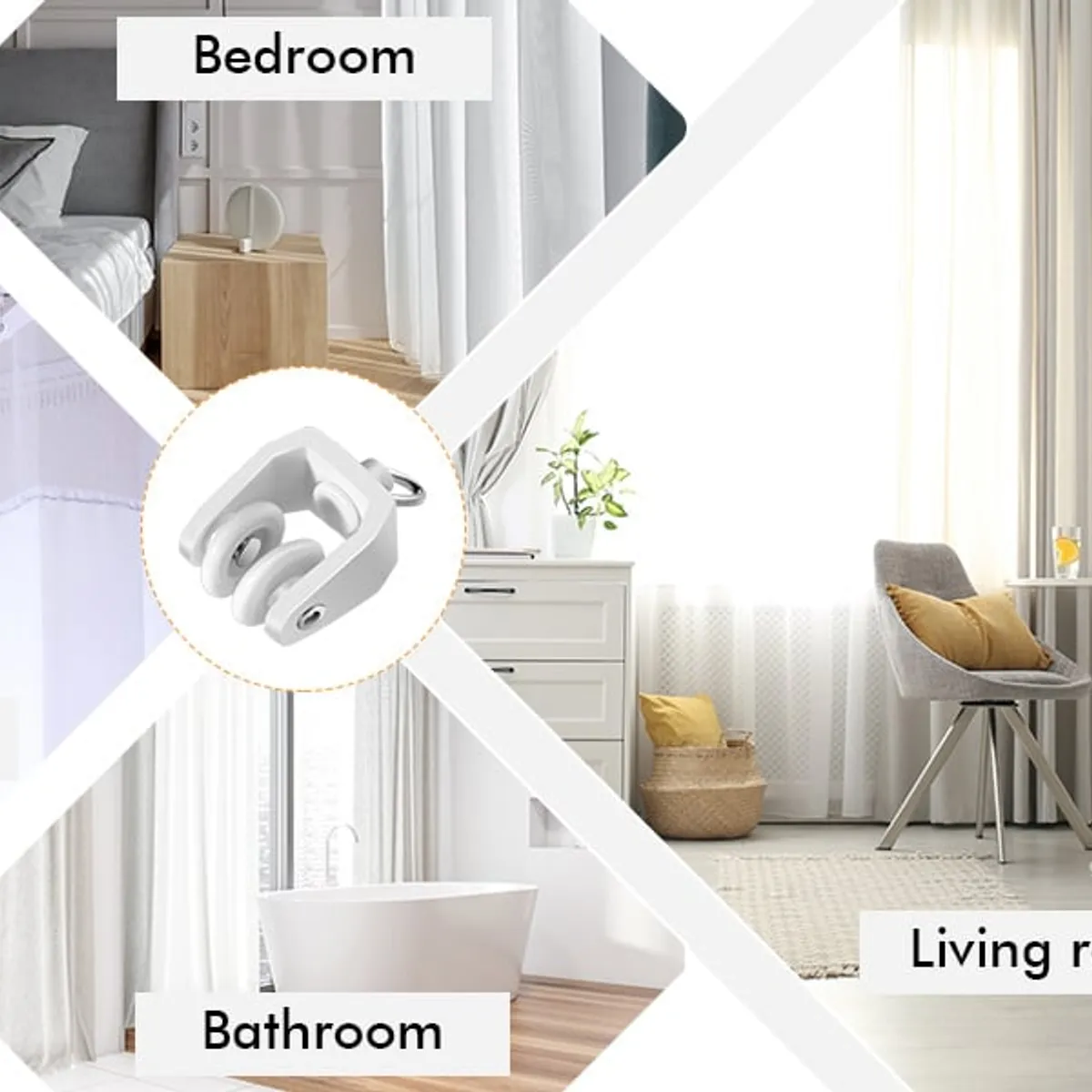 KUANGYE - Deslizadores Para Cortina De Riel 50 Unidades Rueda