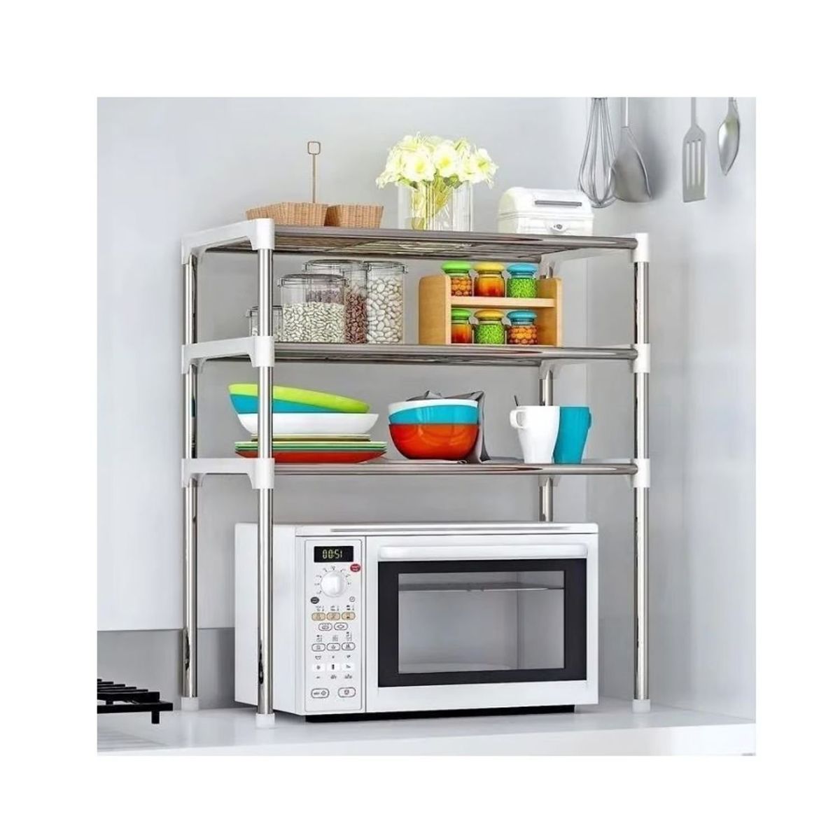 GENERICO - Estante De Almacenamiento Multifuncional 3 Niveles