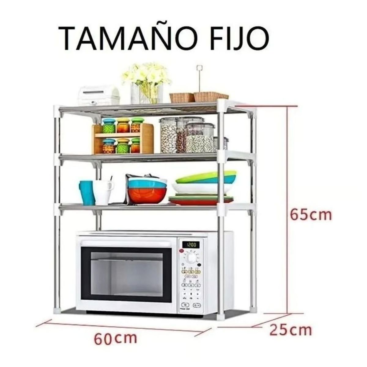 GENERICO - Estante De Almacenamiento Multifuncional 3 Niveles