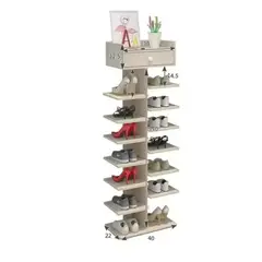 GENERICO - Zapatero Organizador Estante Zapatos 14 Pcs Hall Armario Madera Clara