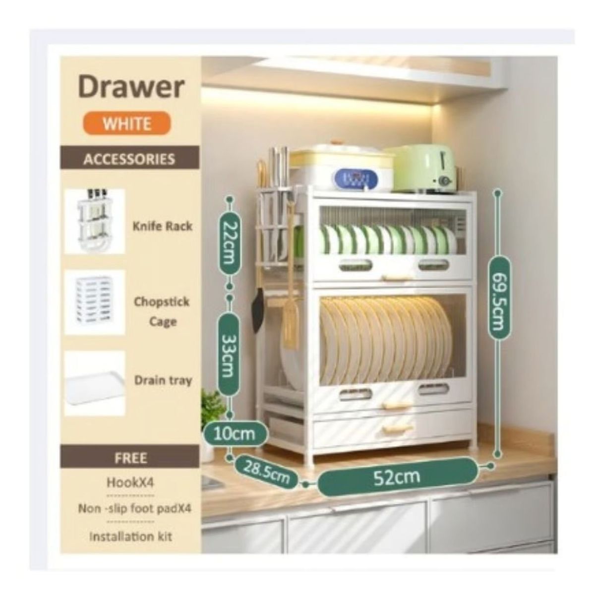 GENERICO - Estante Organizador Para Platos Utensilios Multifuncional