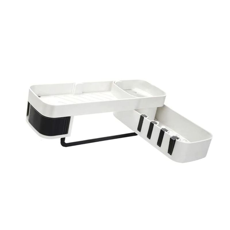 GENERICO - Esquinero Organizador Estante Baño Cocina Adhesivo