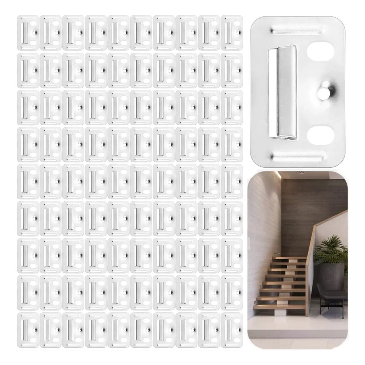 KUANGYE - Pack De 100 Unidades De Clips Montaje Panel Pvc