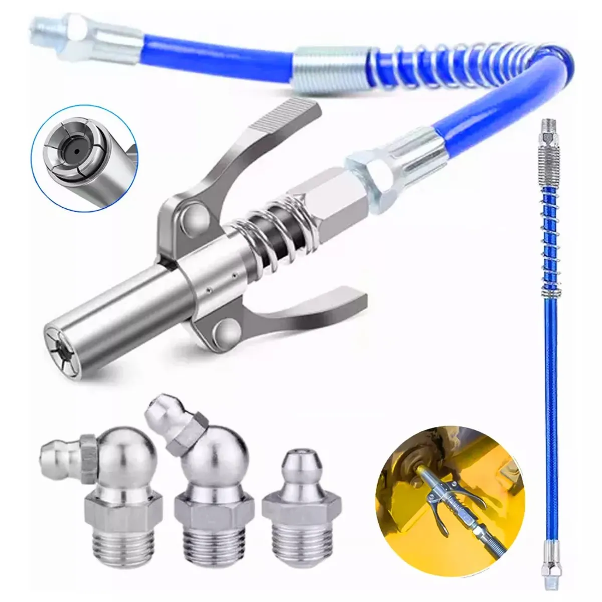 KUANGYE - Boquilla Engrasadora Manual Herramientas Con Mangueras