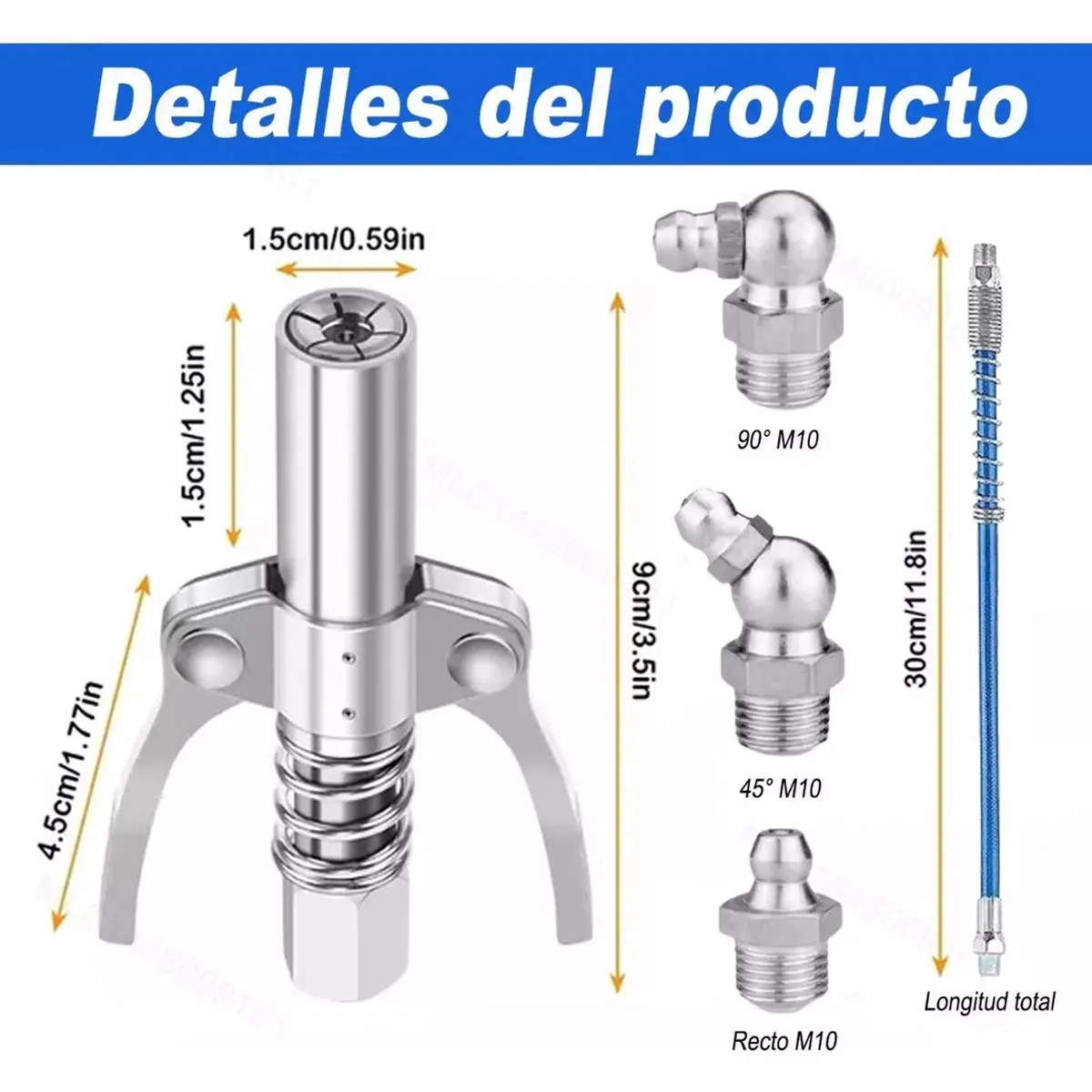 KUANGYE - Boquilla Engrasadora Manual Herramientas Con Mangueras