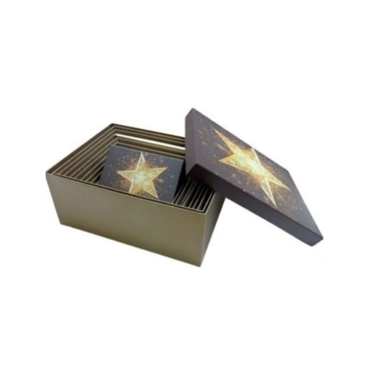 GENERICO - Caja De Regalo 10 Unidades Diseño Estrellas
