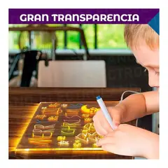 GENERICO - Pizarra Magica Luz Led Usb Acrilico Anotador Dibujo Lampara