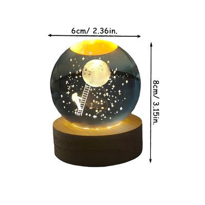 Imagen 2 del producto Esfera De Cristal Y Madera Con Luz Blanca