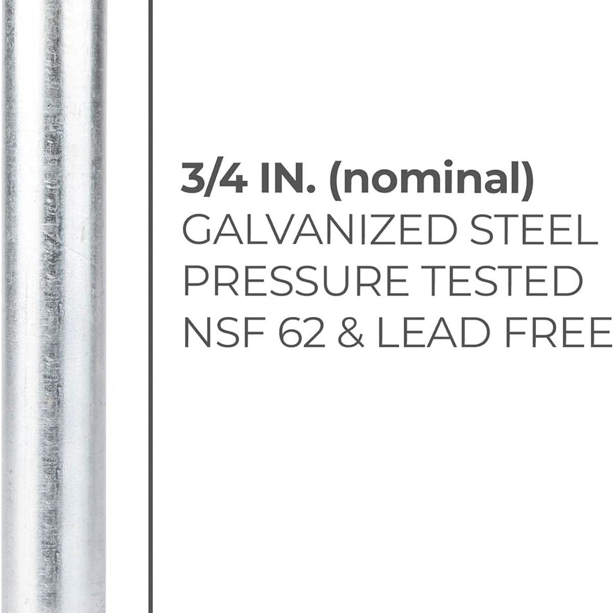 KUANGYE - 4 Tubos Galvanizado 3/4 1mt Hilo Ambos Extremos+coplas Union