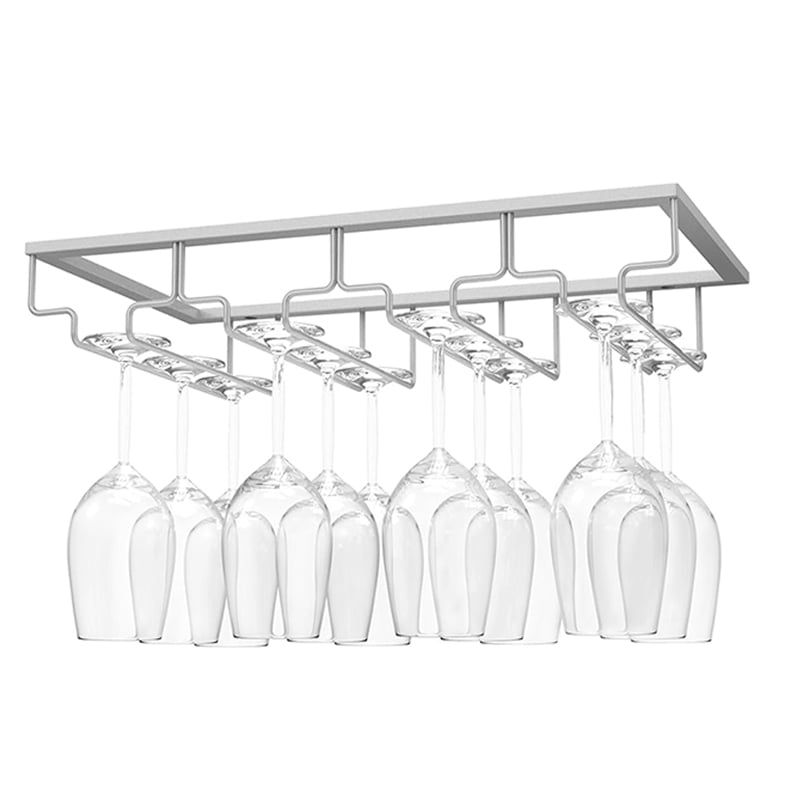 KUANGYE - Colgador De Copas Metal Cromado Bar Premium Organización Color blanco