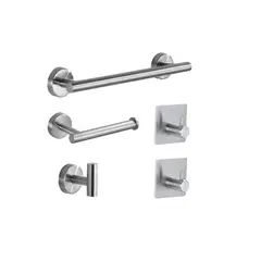 GENERICO - Set De 5 Accesorios De Baño Acero Inoxidable Plata
