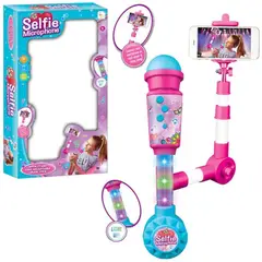 GENERICO - Micrófono Karaoke Infantil Con Selfie Stick Rosa