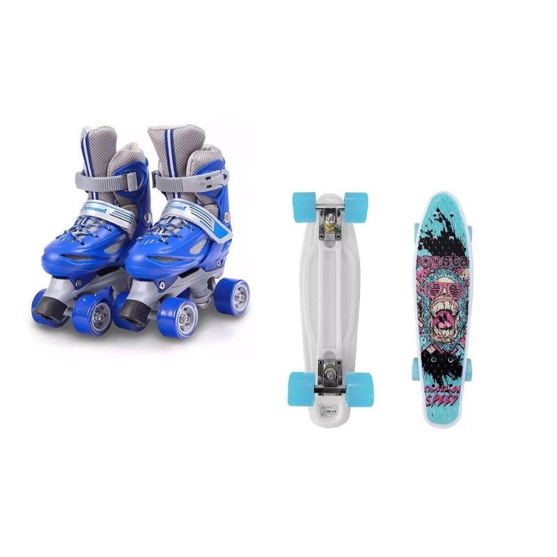 GENERICO - Pack Skate Penny Graffiti + Patines 4 Rueda Ajustable XS