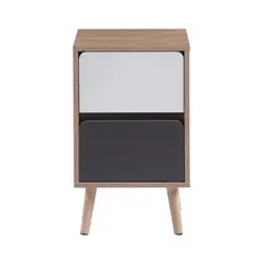 PANDALINO - Velador Margot - Diseño Nórdico Minimalista, 2 Cajones