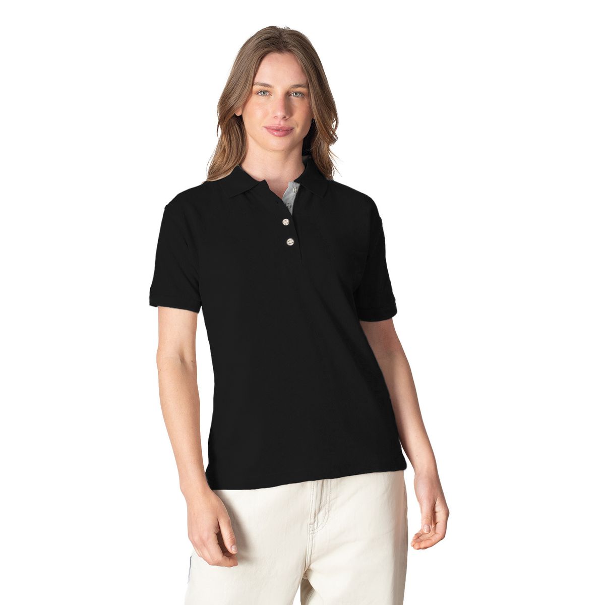 INDUSBORD - Polera Piqué Sail Colletion Premium Detalle en Botonera Mujer