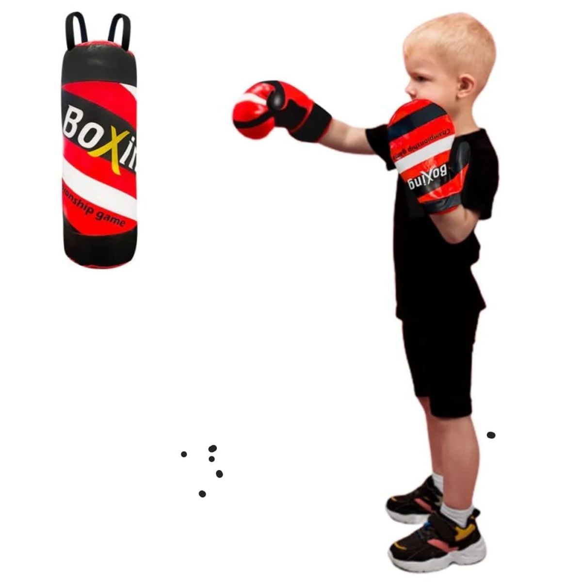 GENERICO - Set Boxeo Infantil 31cm Saco Y Guantes Juguete Niños
