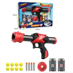 GENERICO - Pistola de Juguete para niños color Rojo Con Accesorios