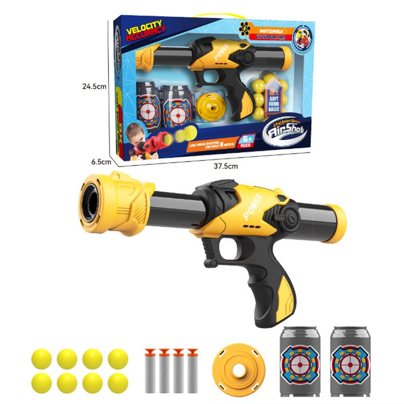 GENERICO - Pistola de Juguete para niños color Amarillo Con Accesorios