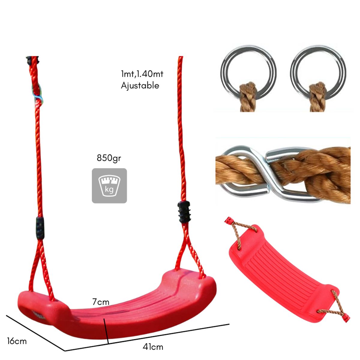 GENERICO - Columpio Ajustable Portátil Para Niños Asiento Giratorio