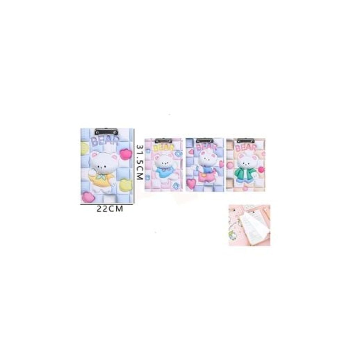 GENERICO - Tablero Con Pinza Osito Cariñosito 22315Cm