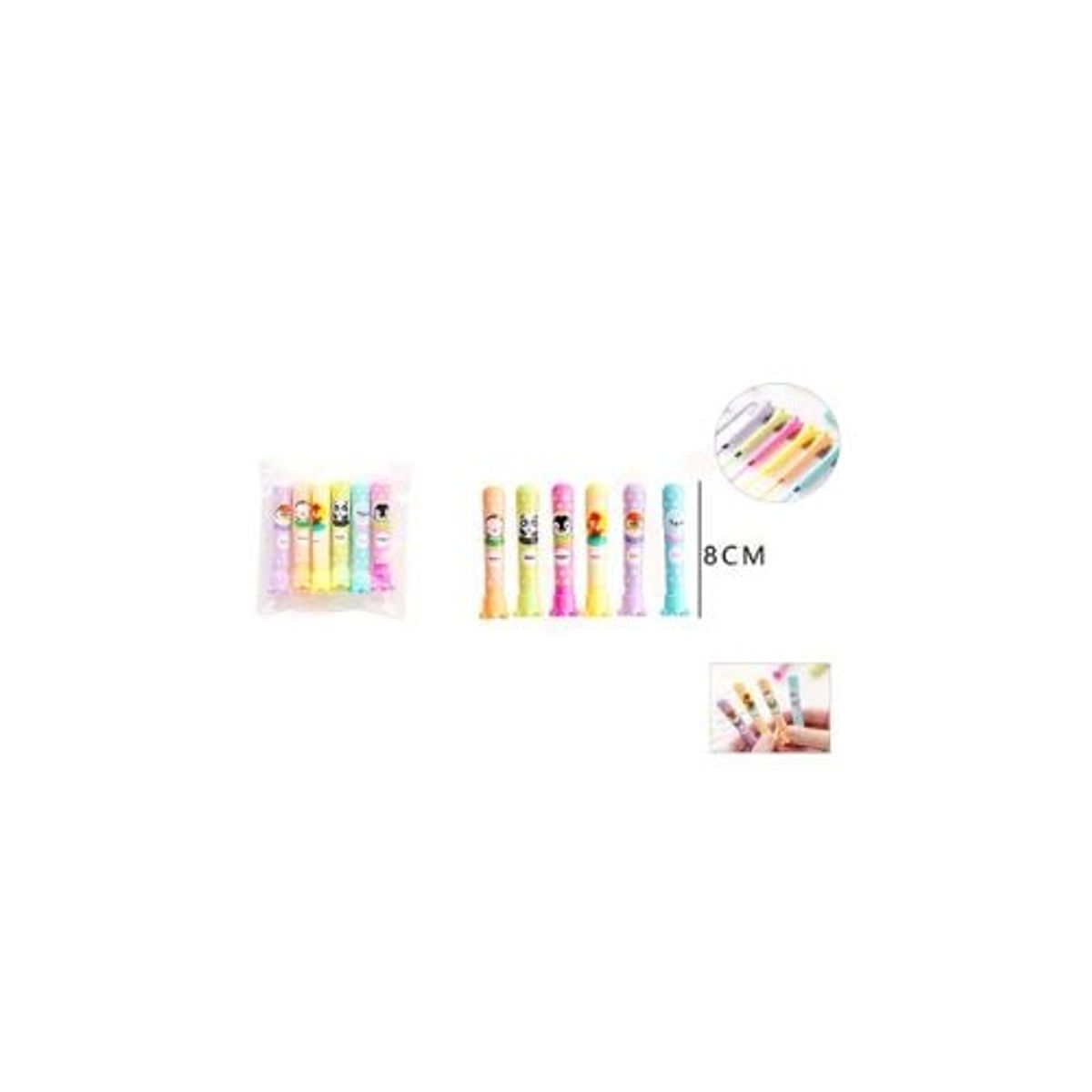 GENERICO - Destacador De Colores De Animales Cutes 6Pcs
