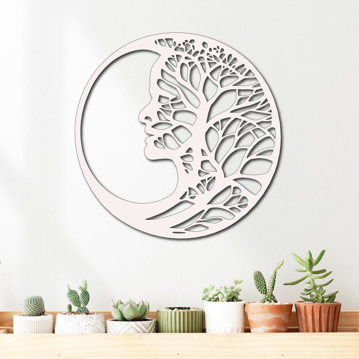 ELAB PROPIA - Cuadro Calado en Madera - Árbol de la Vida con Rostro