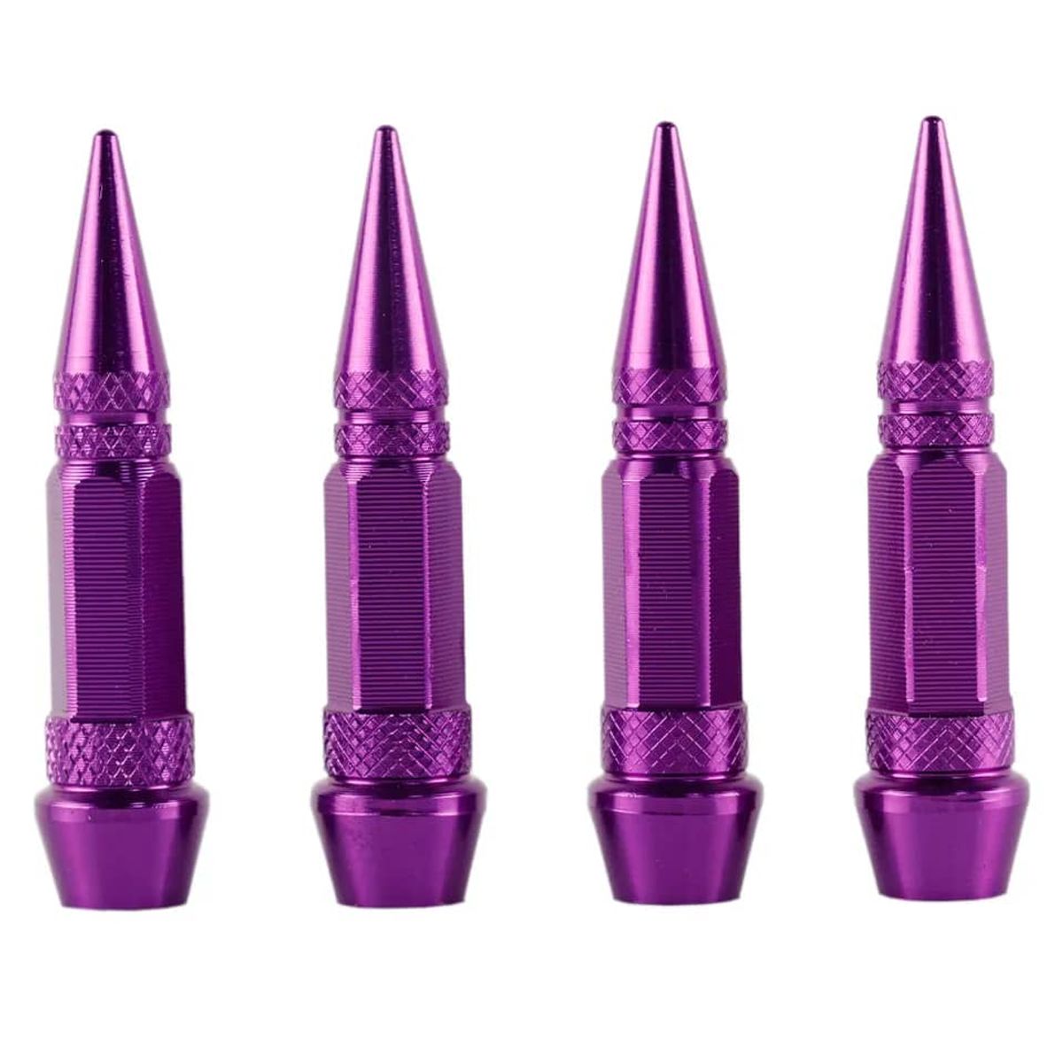 GENERICO - Set 4 Tapas de válvulas autos motos y bicicletas 60mm morado