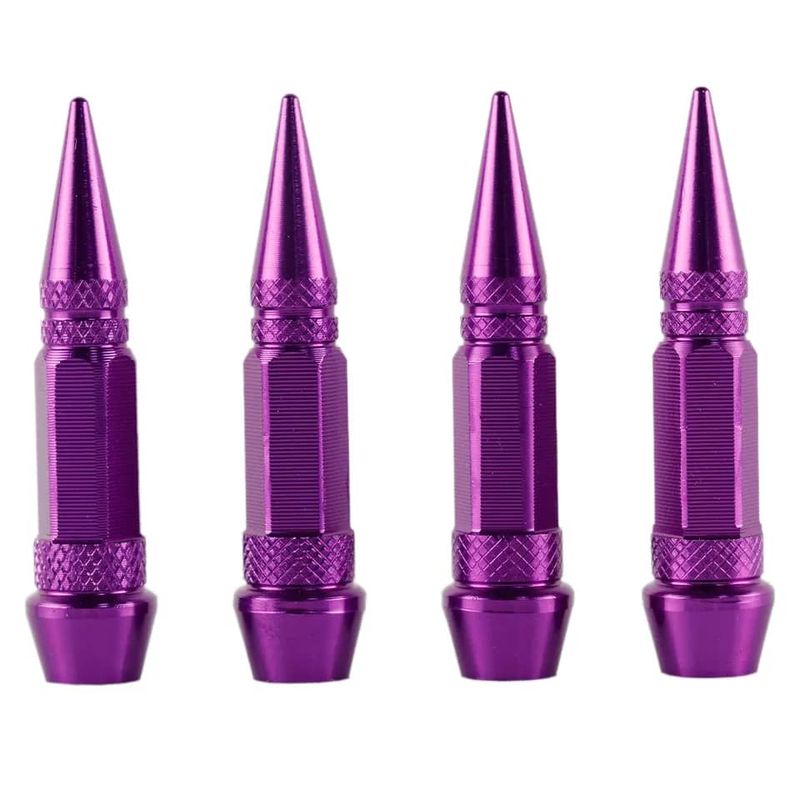 GENERICO - Set 4 Tapas de válvulas autos motos y bicicletas 60mm morado