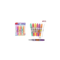 GENERICO - Destacadores Flúor Animales Kawaii 6Pcs