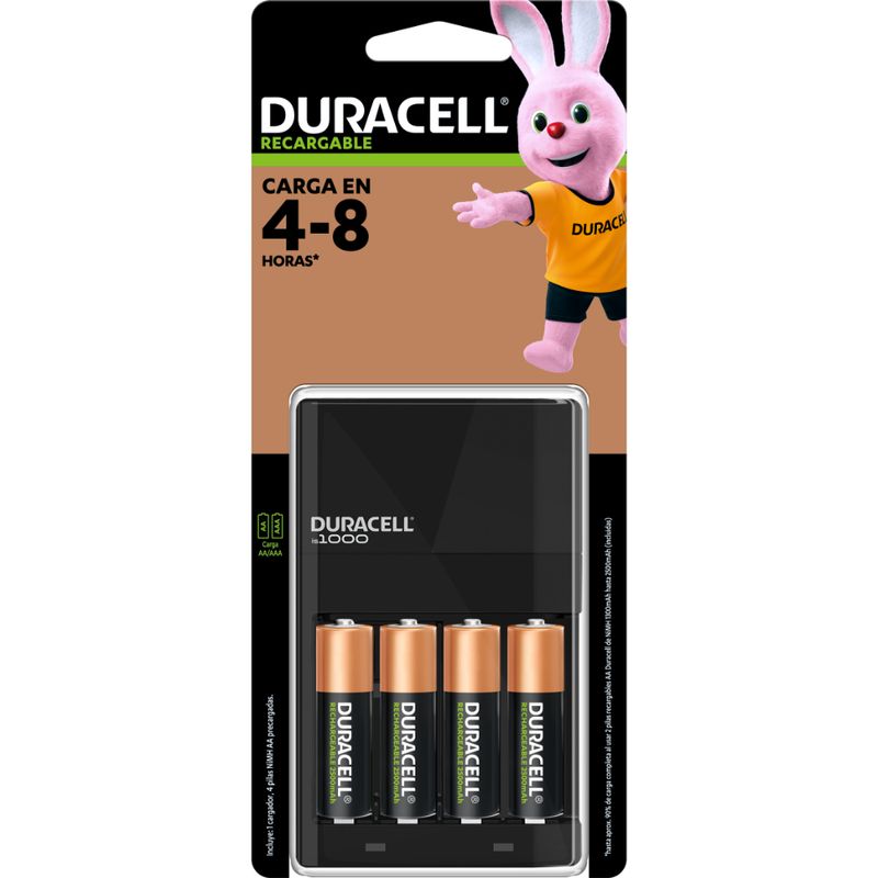 DURACELL - CARGADOR PILAS DURACELL + 4 PILAS AA CEF14 + AA4