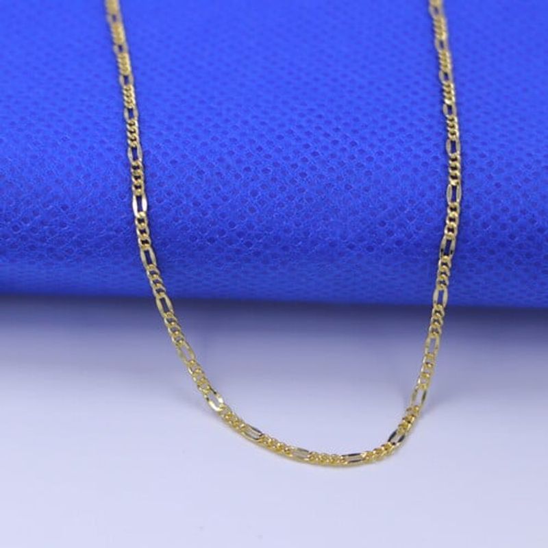 GENERICO - Cadena 3x1 Diamantada  Oro laminado 18k