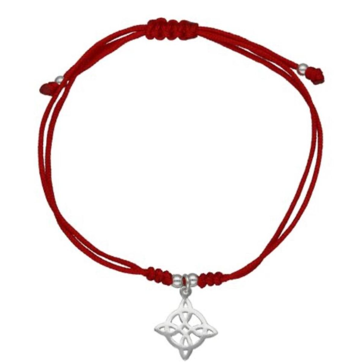 GENERICO - Pulsera Hilo Rojo Nudo De Brujas Protección Plata Fina