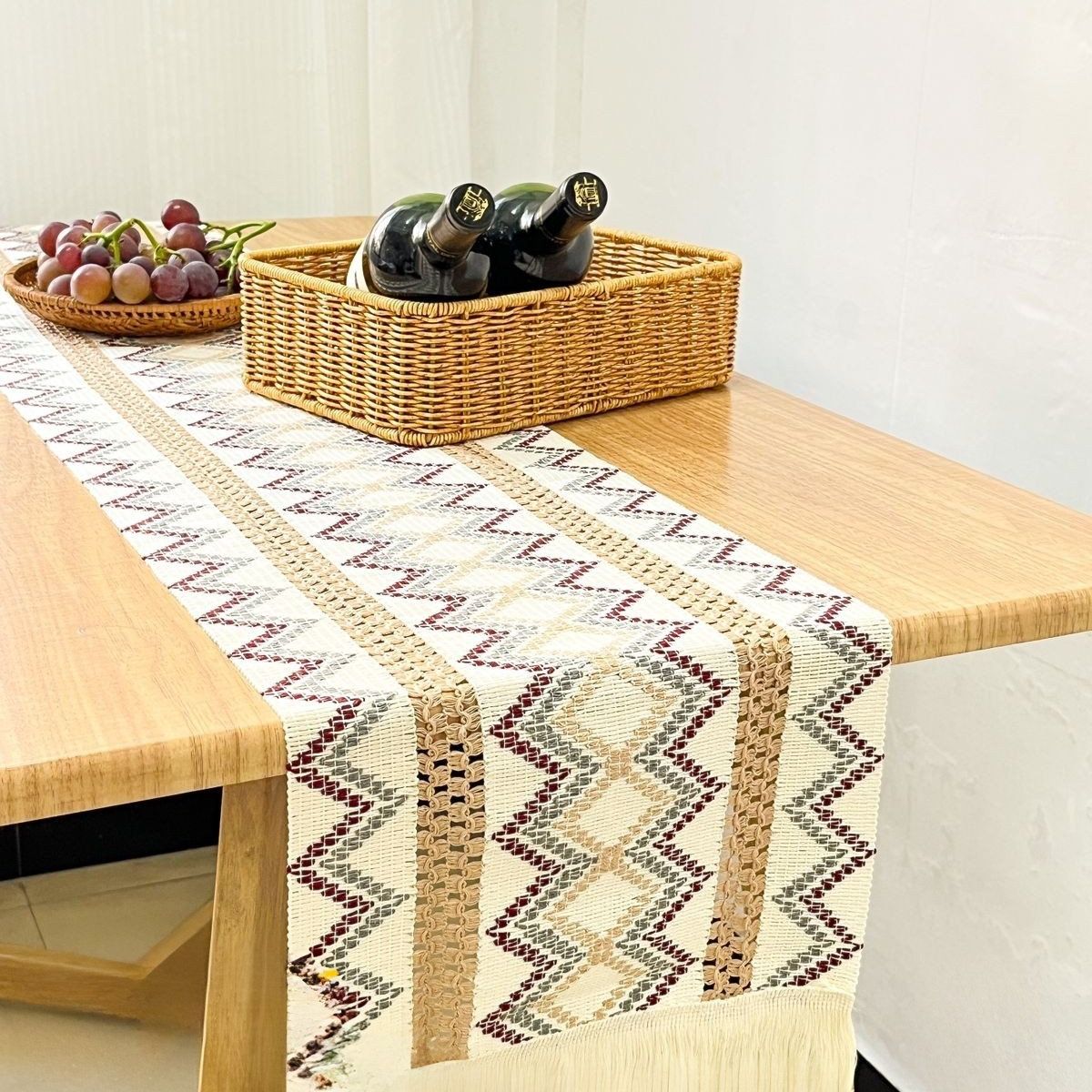 GENERICO - Camino De Mesa Tejido De Algodón Y Lino 35 x 210 cm estilo nordico