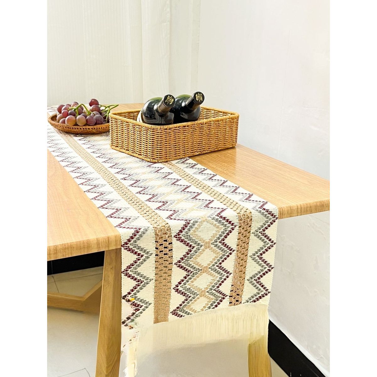 GENERICO - Camino De Mesa Tejido De Algodón Y Lino 35 x 210 cm estilo nordico