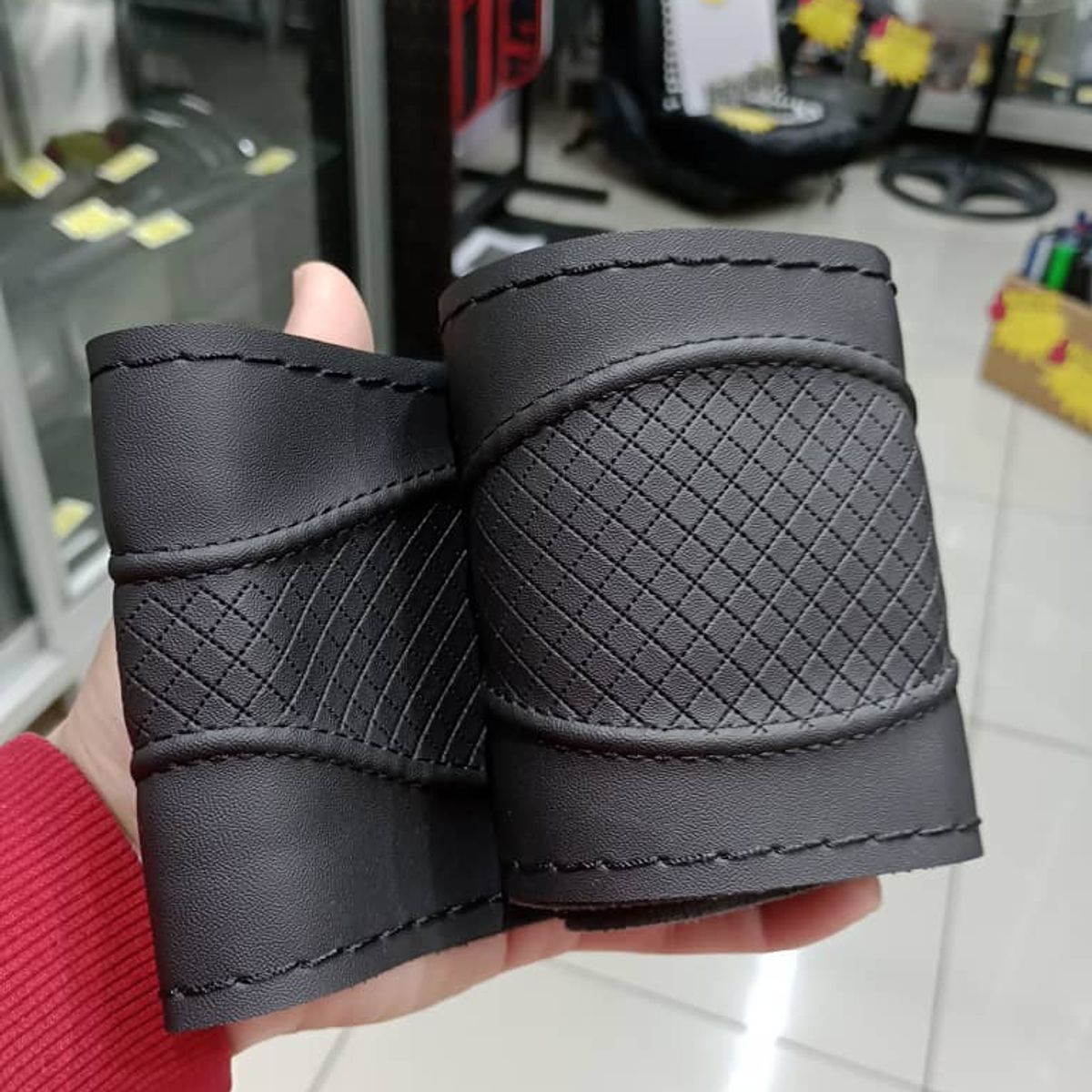 GENERICO - Funda forro Protector volante auto 38CM DISEÑO hilo NEGRO