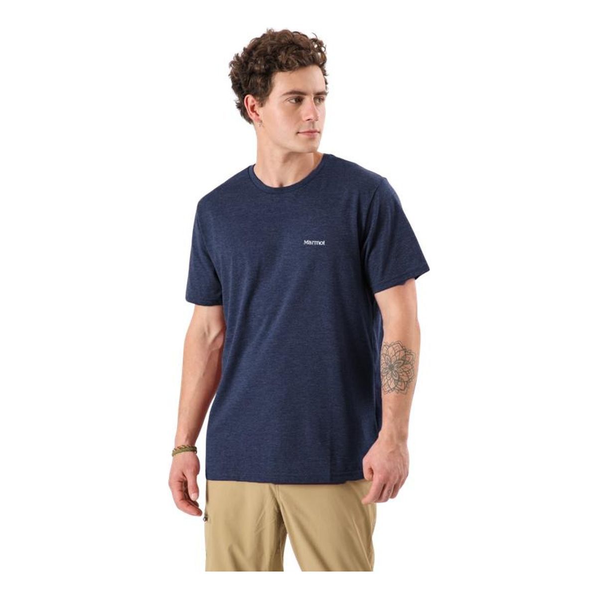 MARMOT - Polera Hombre Chest Logo Tee Azul Marmot