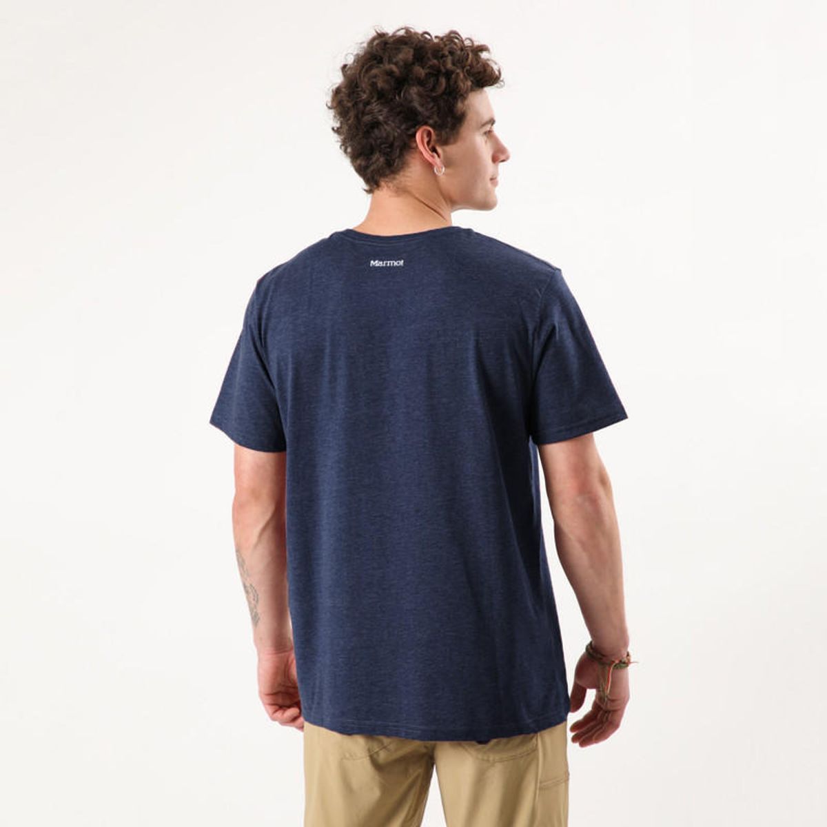 MARMOT - Polera Hombre Chest Logo Tee Azul Marmot