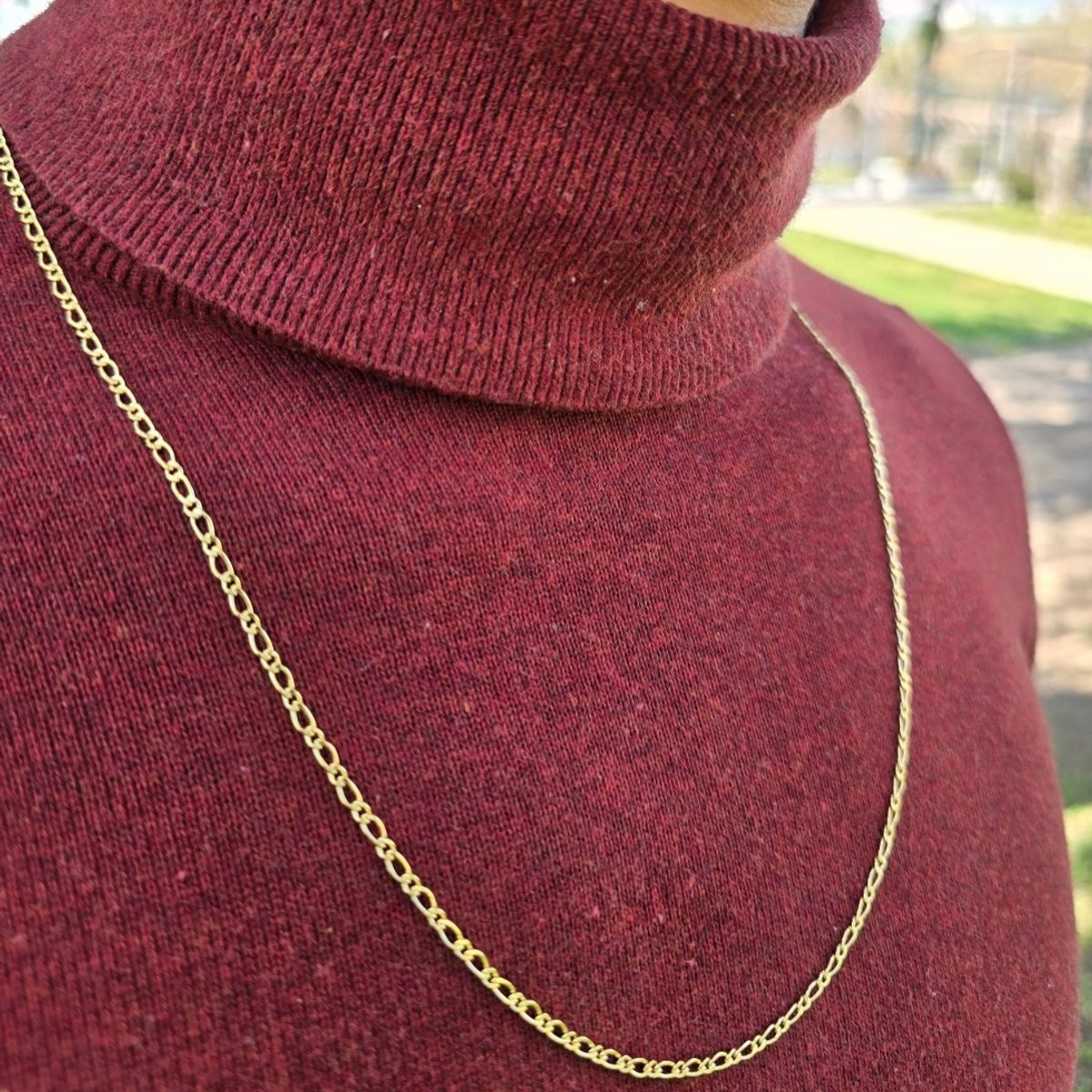 GENERICO - Cadena Tejido 1x1 Semidelgada Oro laminado 18k