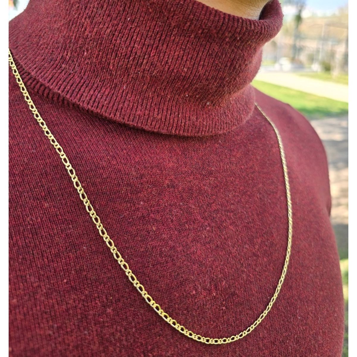 GENERICO - Cadena Tejido 1x1 Semidelgada Oro laminado 18k