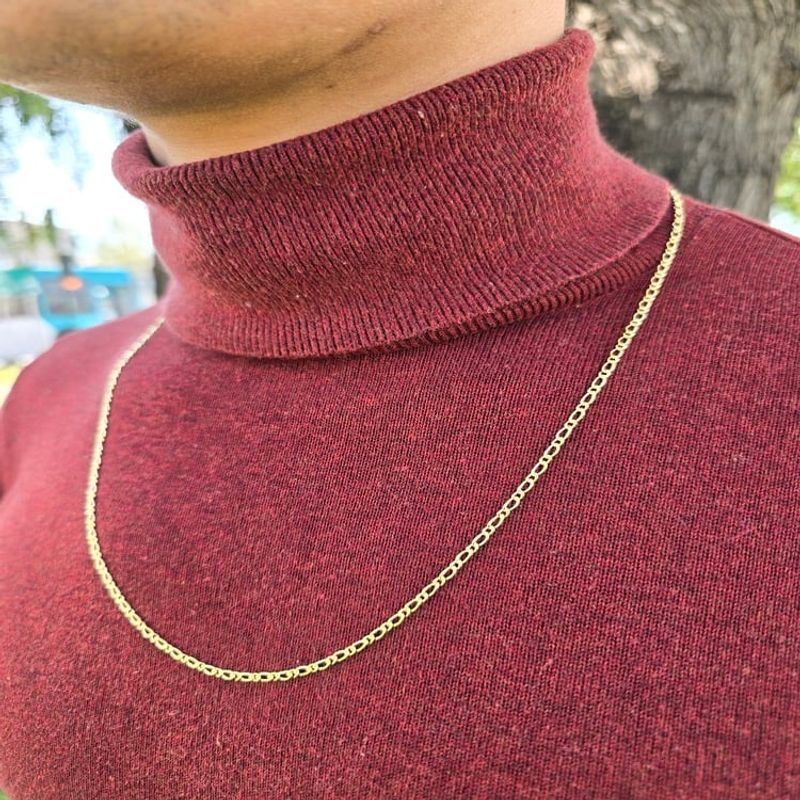 GENERICO - Cadena Tejido 1x1 Semidelgada Oro laminado 18k