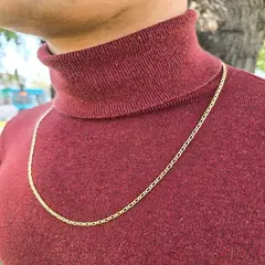 GENERICO - Cadena Tejido 1x1 Semidelgada Oro laminado 18k