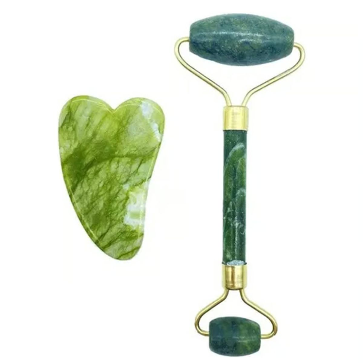 GENERICO - Rodillo Jade Masaje Facial Linfático Masajeador Facial