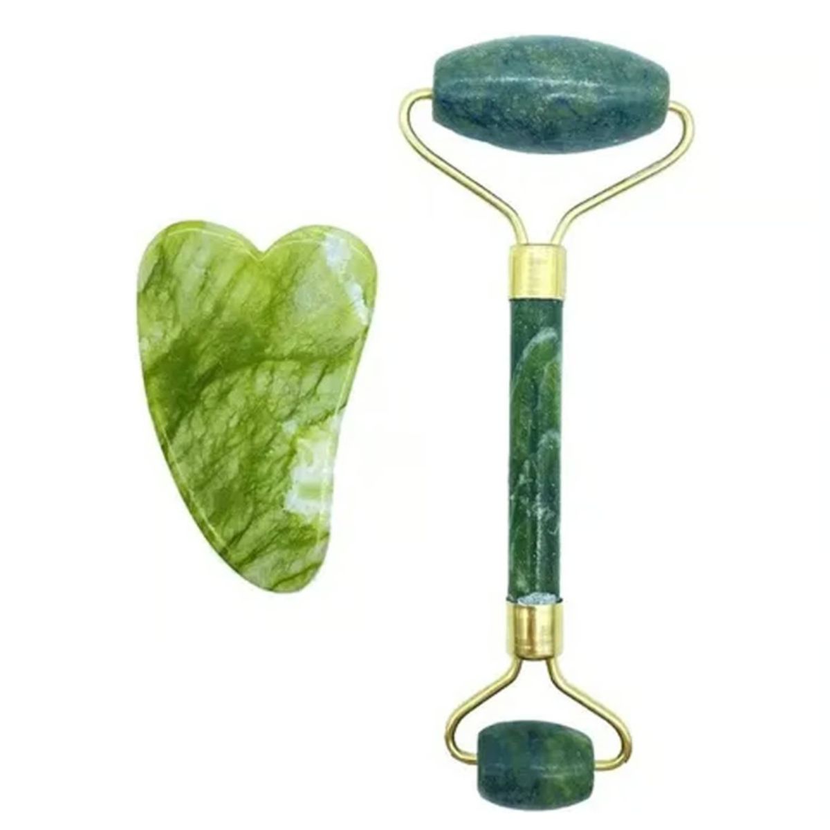 GENERICO - Rodillo Jade Masaje Facial Linfático Masajeador Facial