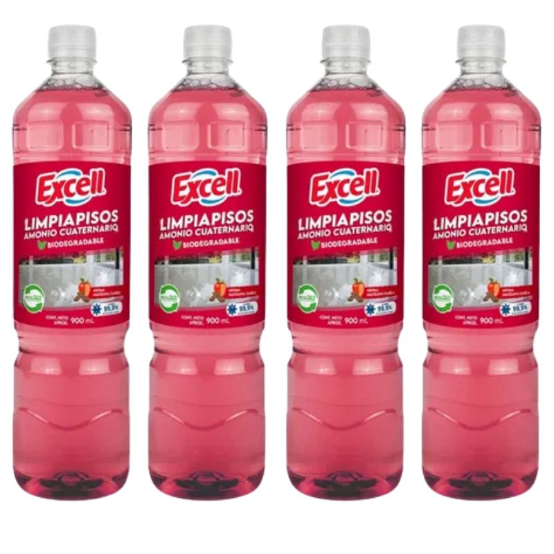 EXCELL - Pack 4 Limpiapisos Excell Aroma Manzana Canela Biodegradable