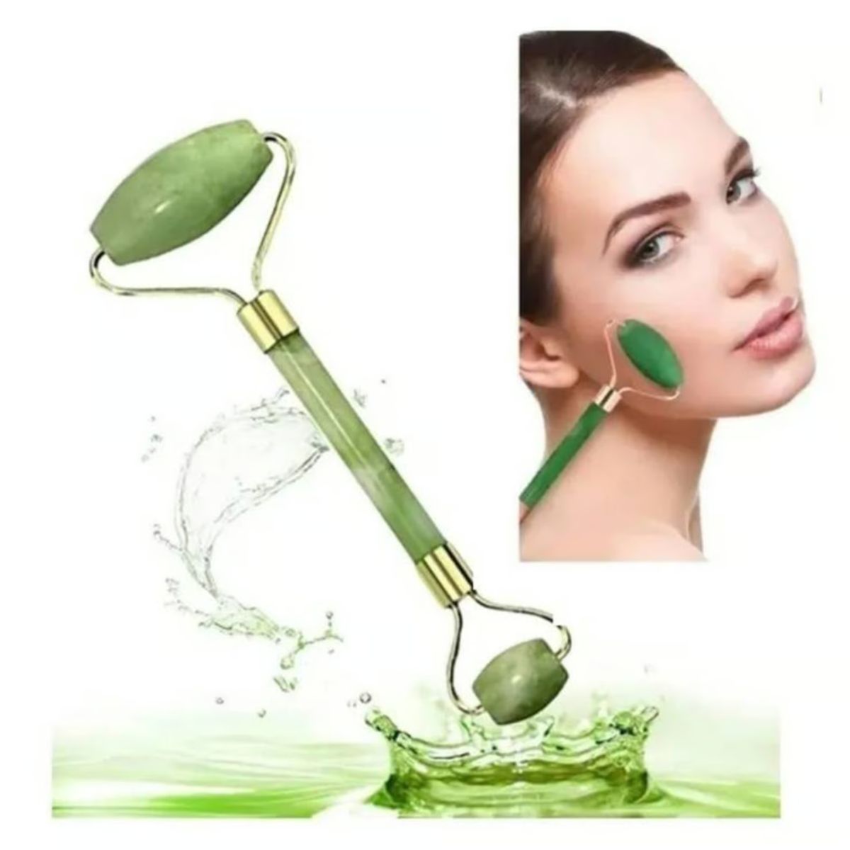 GENERICO - Rodillo Piedra Jade Masajeador Linfático Rejuvenecimiento