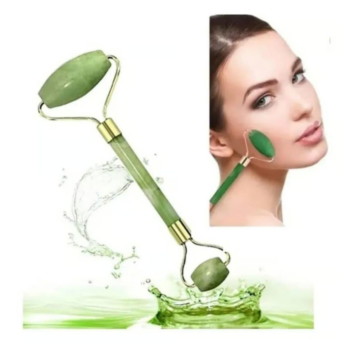 GENERICO - Rodillo Piedra Jade Masajeador Linfático Rejuvenecimiento