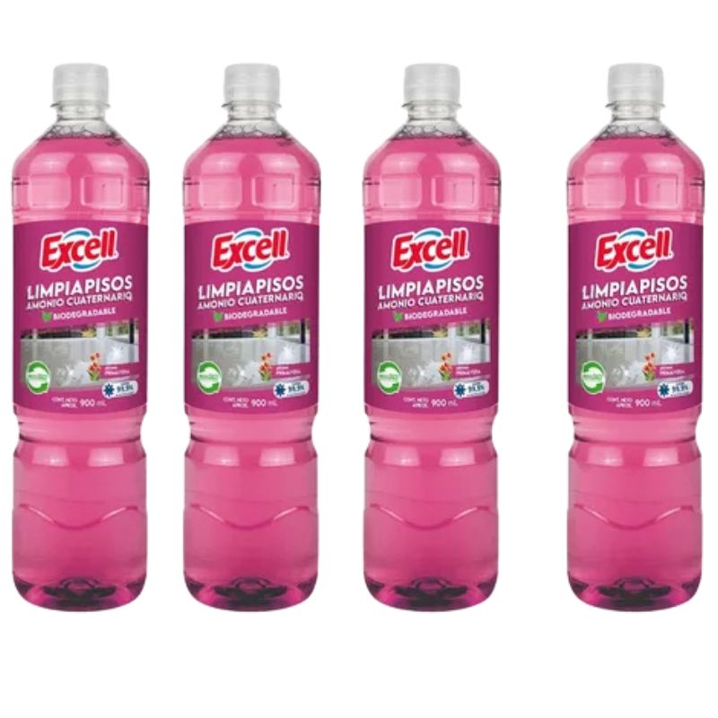 EXCELL - Pack 4 Limpiapisos Excell Aroma Primavera Biodegradable